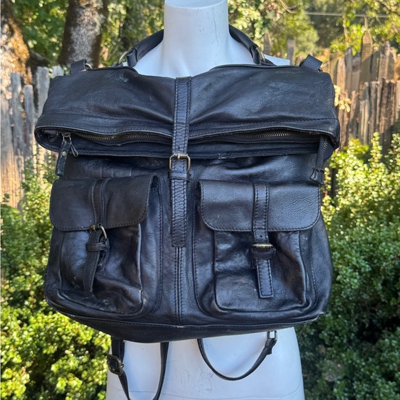 Black Leather Backpack